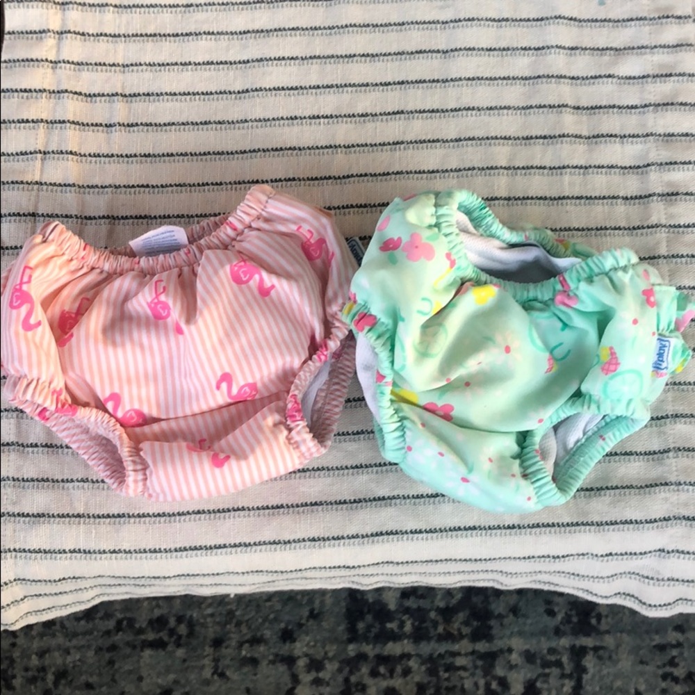 2 Swim Diapers, 3-6 months.